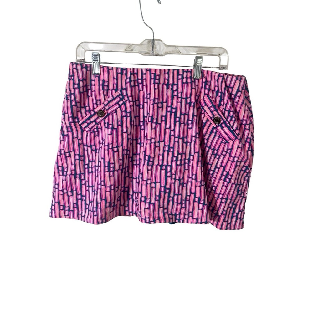 Lilly Pulitzer Large Madison Skort Mandevilla Pink Slathouse Gold Buttons Resort